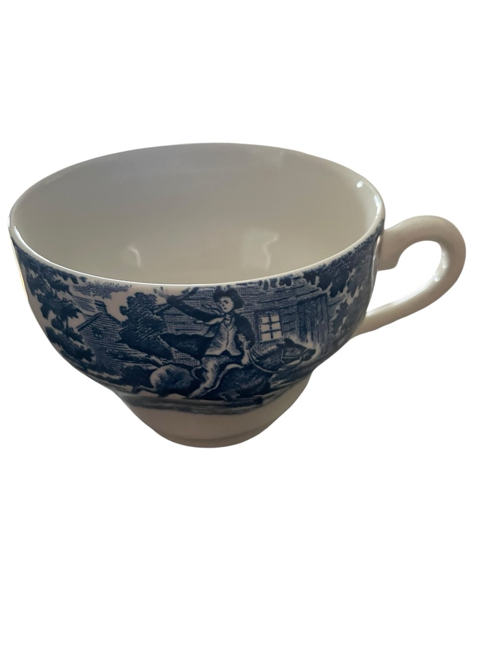 Liberty Blue Staffordshire Ironstone Tea Cup Paul Revere Scene